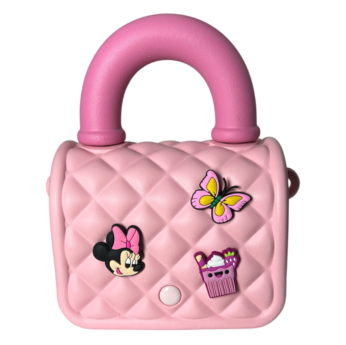 Sac à Main Rose en Silicone pour Enfant – Motifs Minnie & Charms