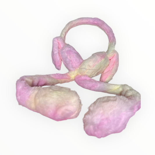 Cache-oreilles pastel en fourrure avec oreilles animées – Confort doux & fun pour l’hiver