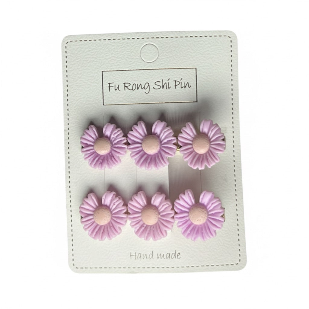 Barrette fleur marguerite – Fait main – Couleurs pastel
