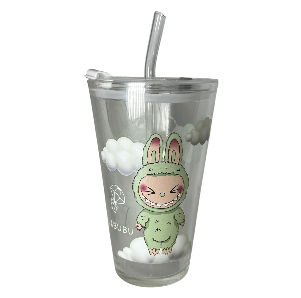 Verre à Smoothie avec Paille – Motif Lapin Kawaii Rose