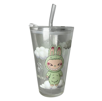 Verre à Smoothie avec Paille – Motif Lapin Kawaii Rose
