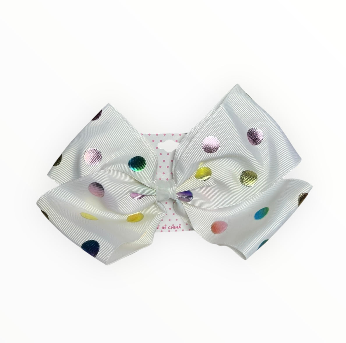 Barrette Nœud Fuchsia à Pois Colorés – Accessoire de cheveux tendance pour filles