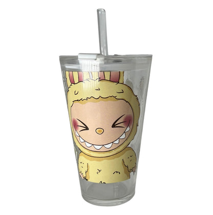 Verre à Smoothie avec Paille – Motif Lapin Kawaii Rose