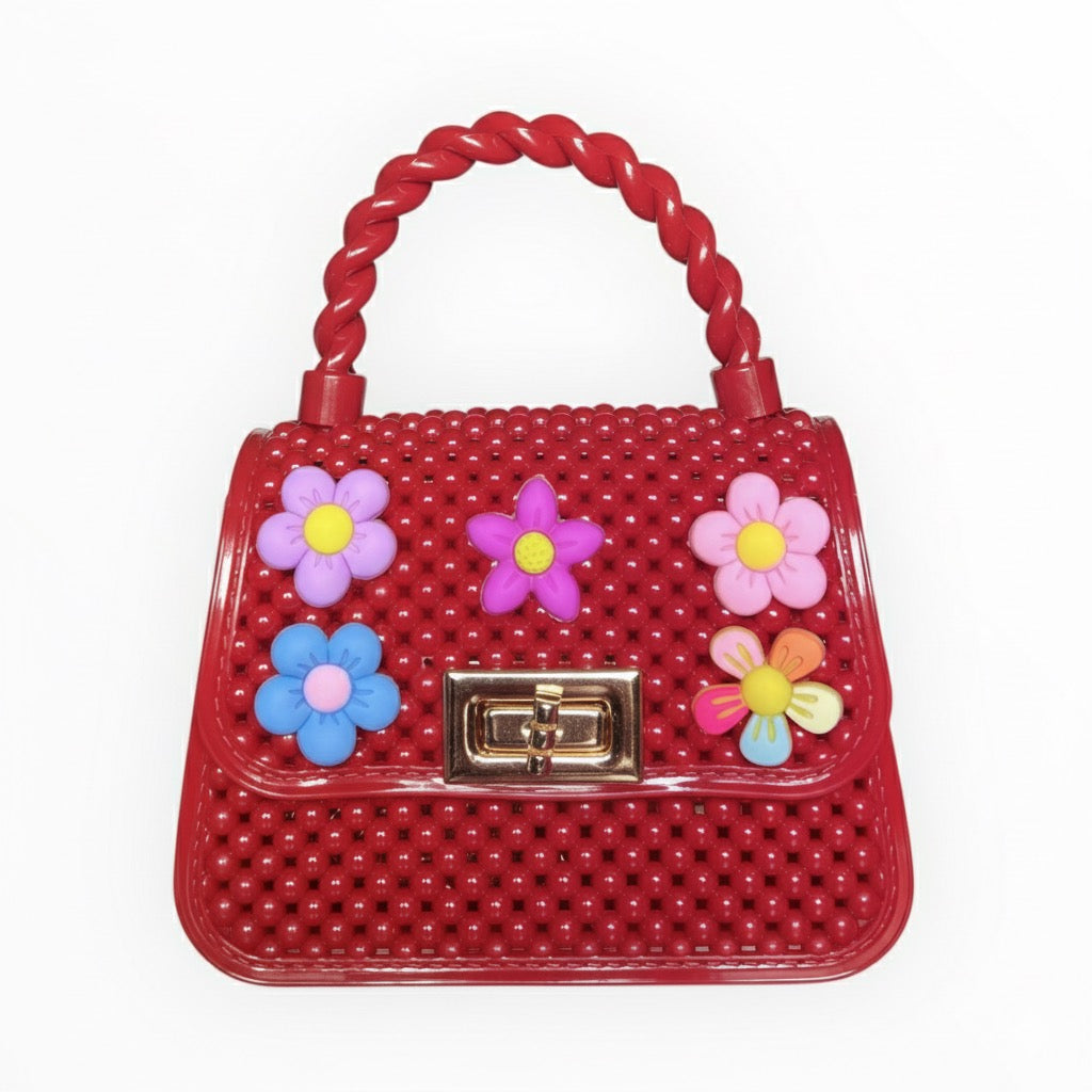 Sac à main perlé décoré fleurs et lapin – Style kawaii chic