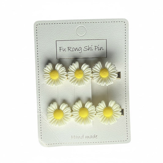 Barrette fleur marguerite – Fait main – Couleurs pastel